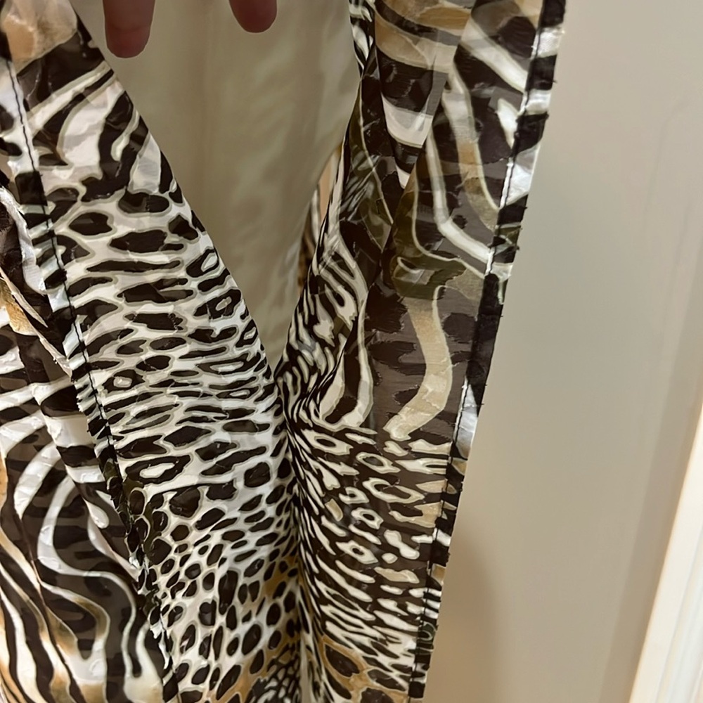 NWT CHICO’S Ruana Animal Print Burnout Sheer Fringe Cardigan - Picture 8 of 14